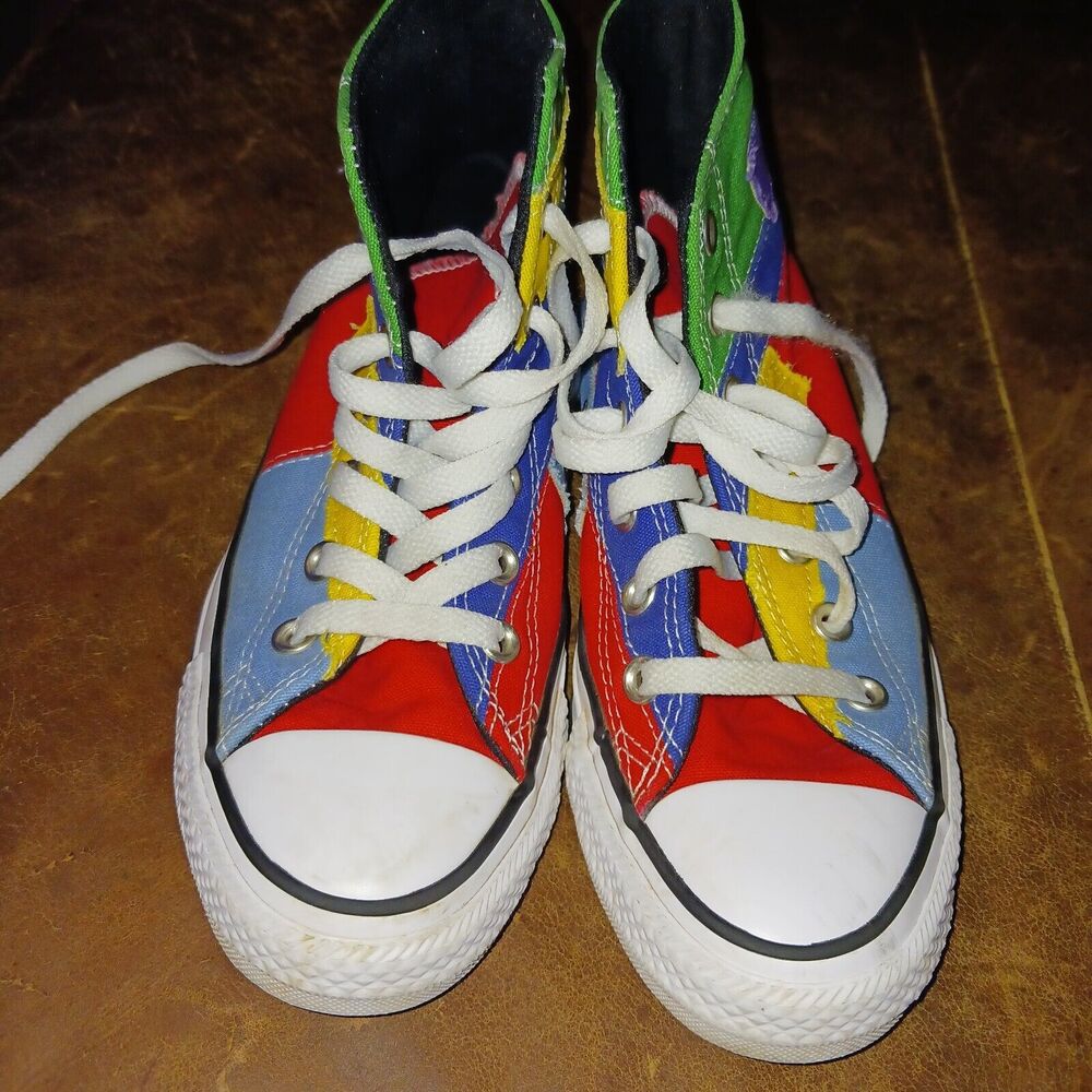 converse all star high top Women 7 Mens 5 Multi-Color Patch Work Color Block